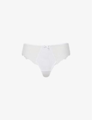 Ana high-rise floral-embroidered stretch-lace thong by PANACHE