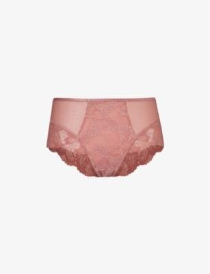 Radiance floral-embroidered mid-rise stretch-lace briefs by PANACHE