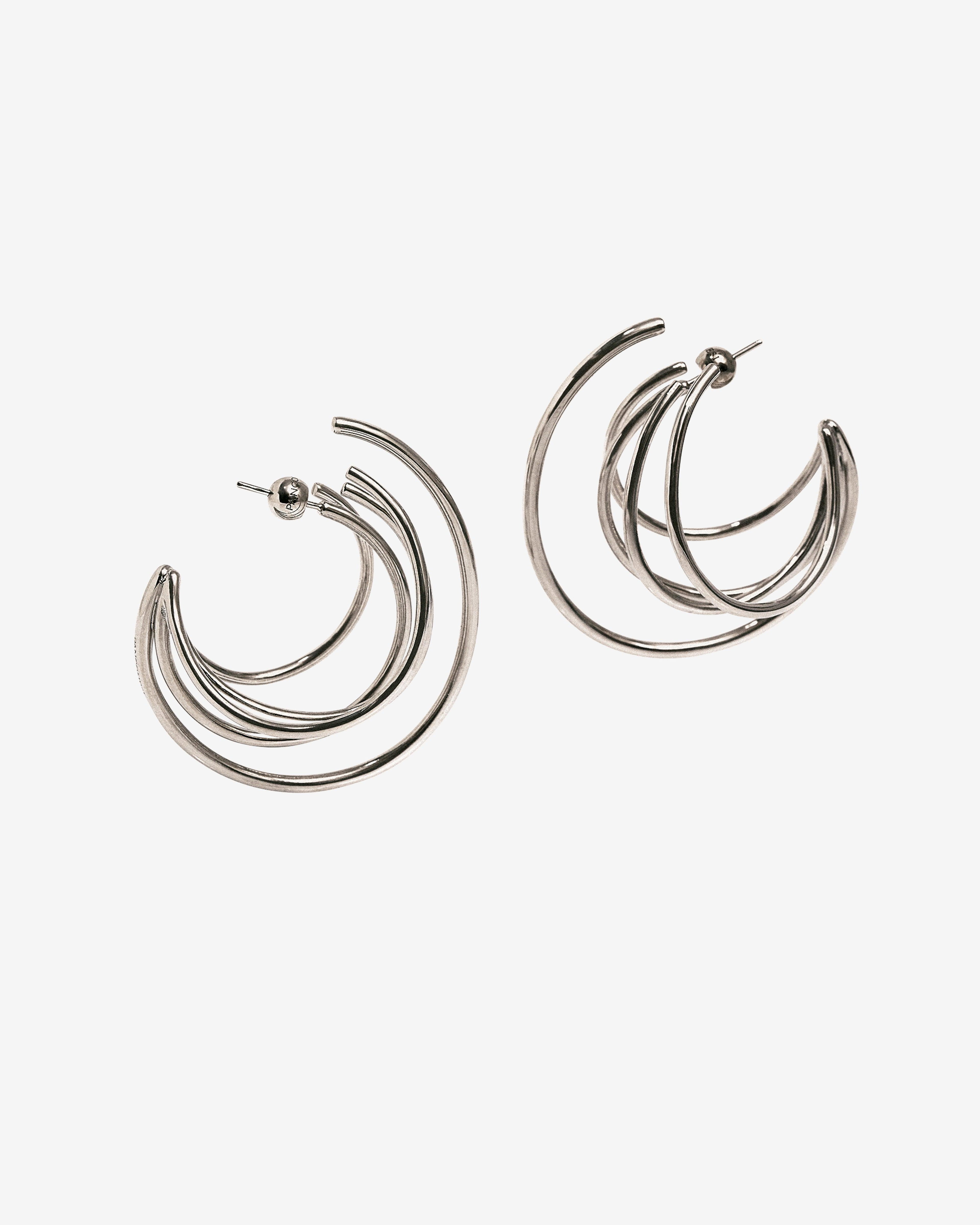 Panconesi - Orbit Earrings Large - (Silver) by PANCONESI