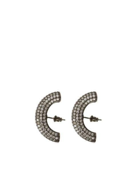 cubic-zirconia half-hoop earrings by PANCONESI