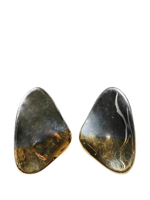 two-tone pebble earrings by PANCONESI