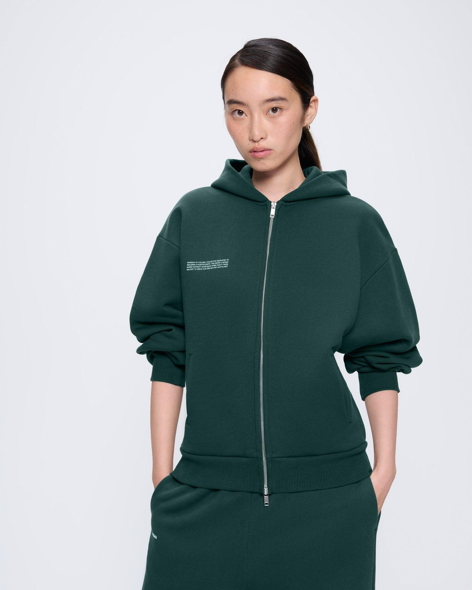 Womens 365 Heavyweight Two-Way Zip-Through Hoodie by PANGAIA