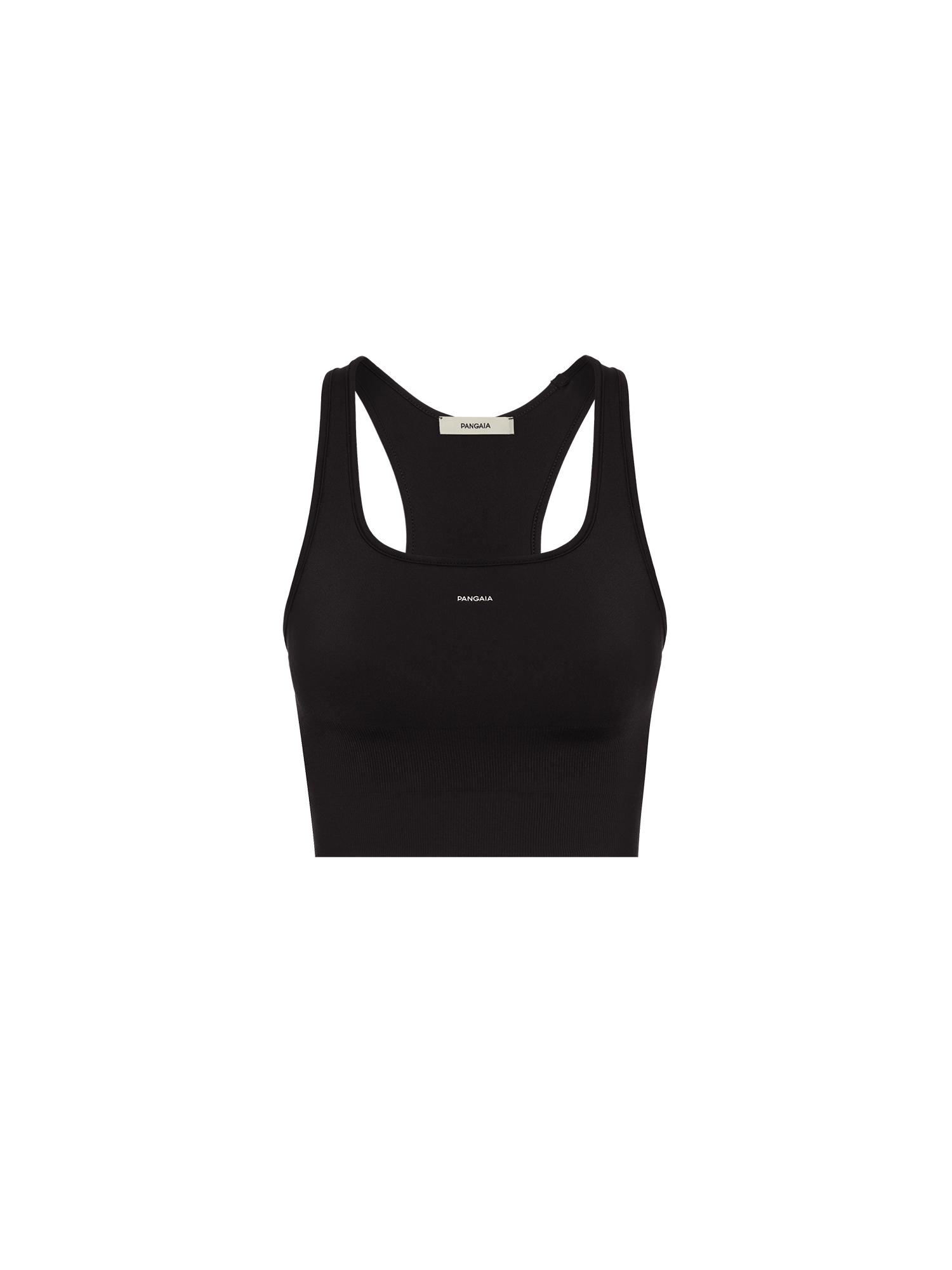 Women's Black Plant-stretch Compressive Sports Bra | PANGAIA by PANGAIA