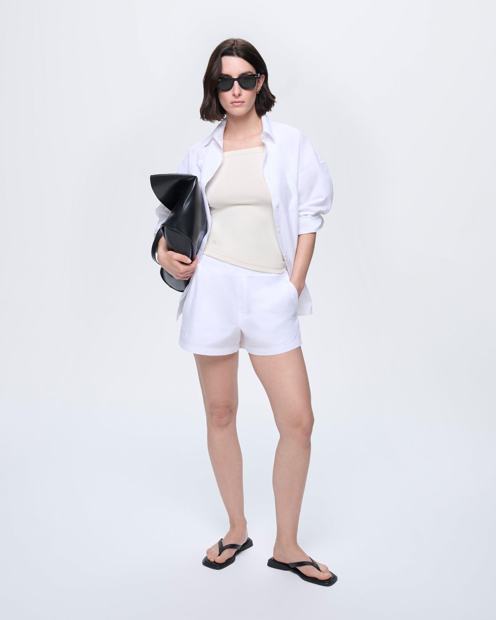 Womens Cotton Poplin Shorts - Off by PANGAIA