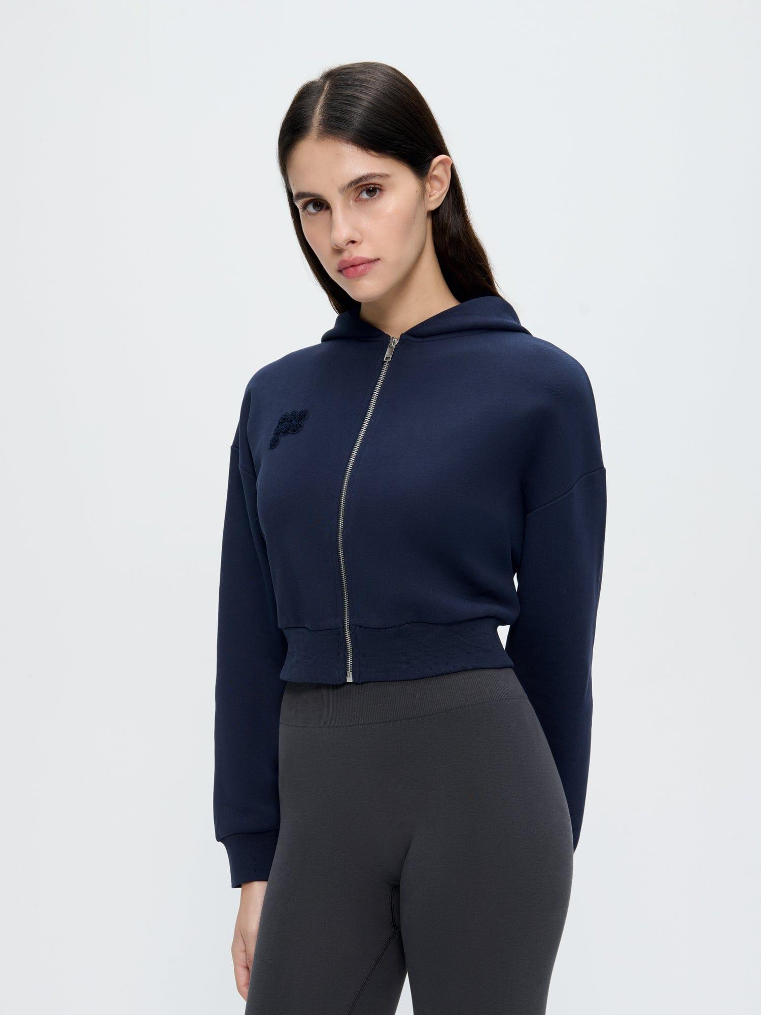 Womens Cropped Zip Up Hoodie by PANGAIA