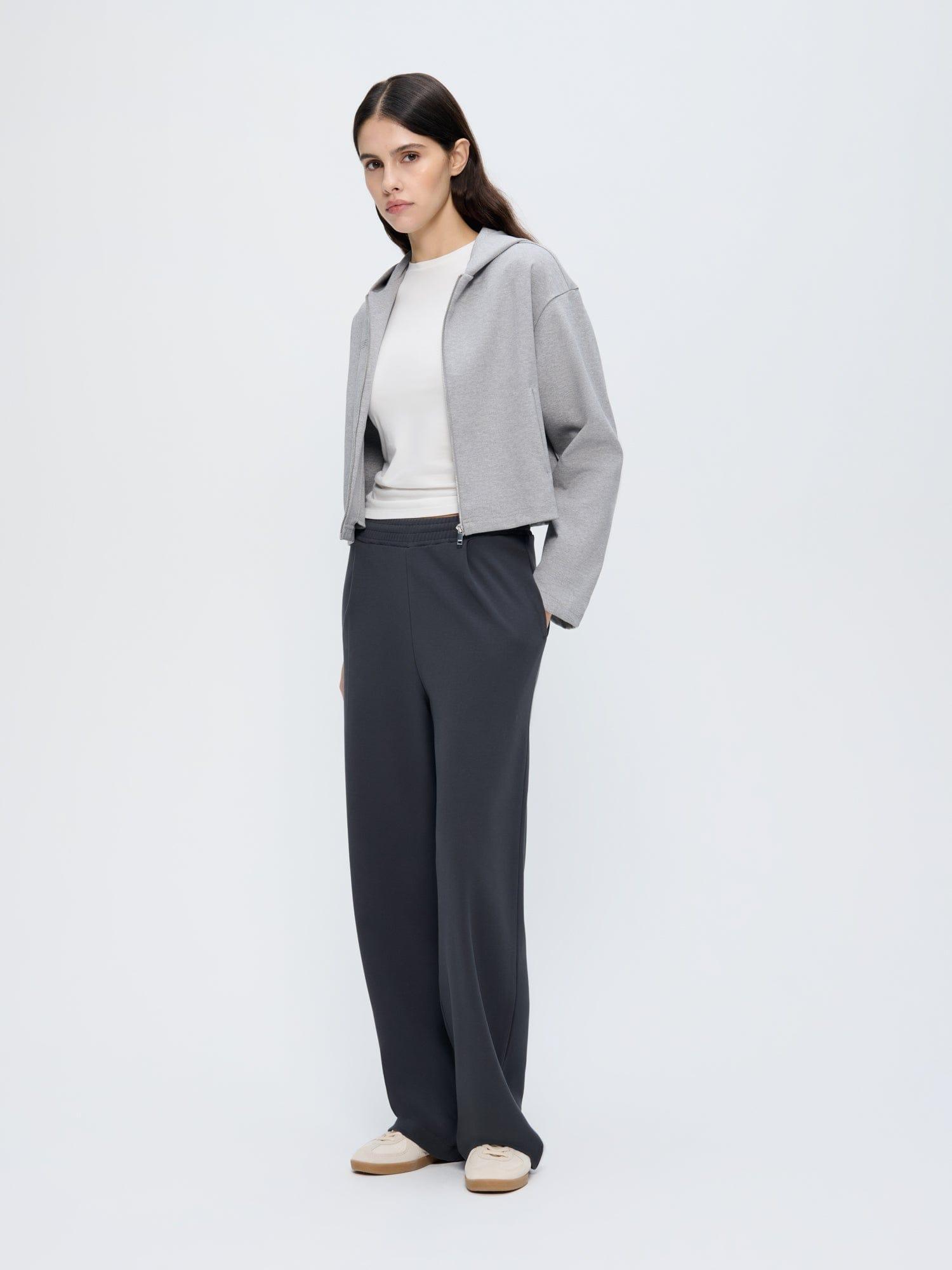 Womens Double Jersey Pleated Trousers by PANGAIA