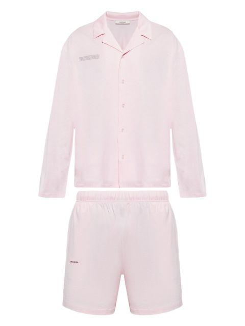 slogan-print cotton pyjama set by PANGAIA