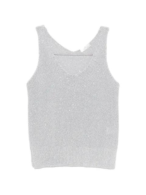 V-neck knitted vest by PANICALE
