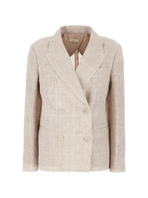 checked button fastening blazer by PANICALE