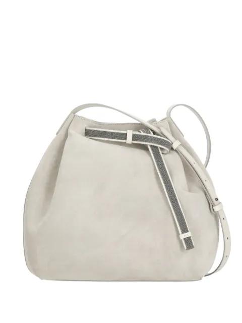 drawstring strap leather bucket bag by PANICALE