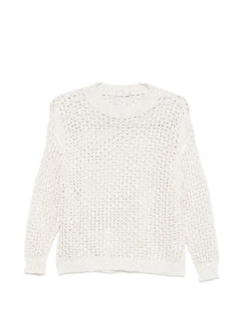 open-knit crew-neck sweater by PANICALE