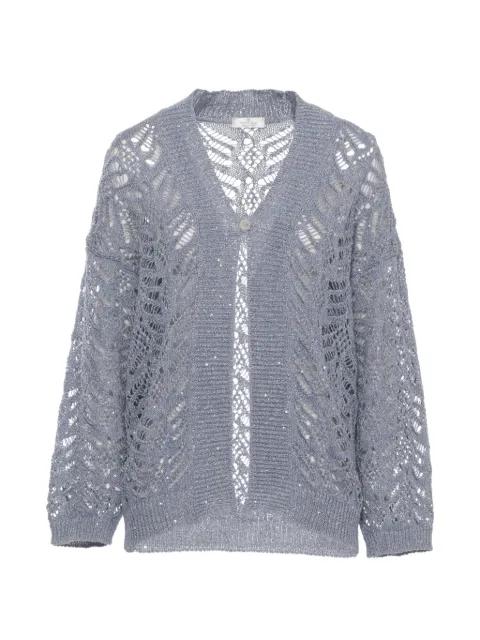 openwork V-neck cardigan by PANICALE