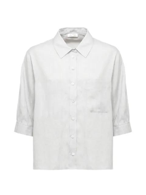 patch-pocket linen shirt by PANICALE