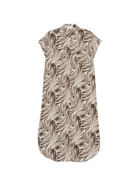 patterned collared midi dress by PANICALE