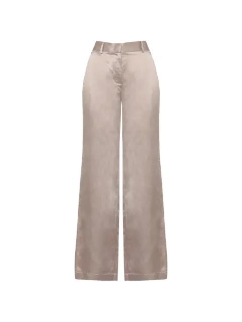 satin-finish wide-leg trousers by PANICALE