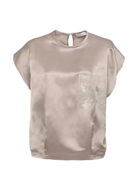 sequin-embellished floral-motif blouse by PANICALE