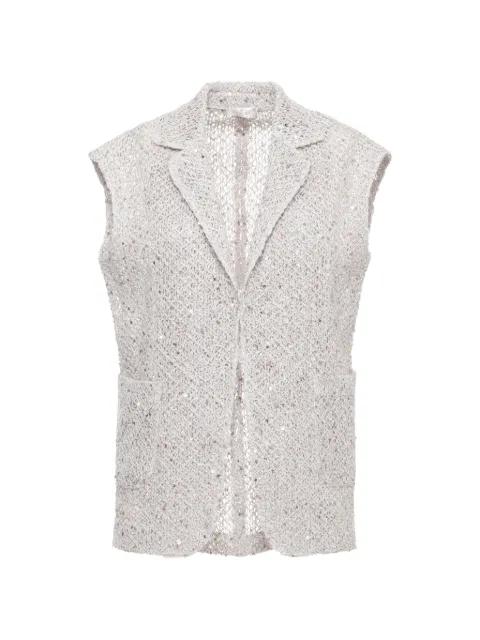 sequin-embellished sleeveless jacket by PANICALE