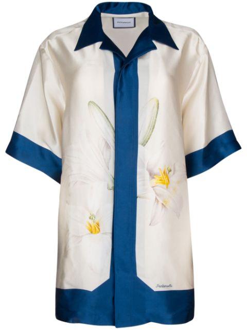 floral-print silk shirt by PANTAMOLLE