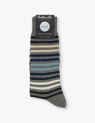 Kilburn stripe pattern cotton-blend socks by PANTHERELLA