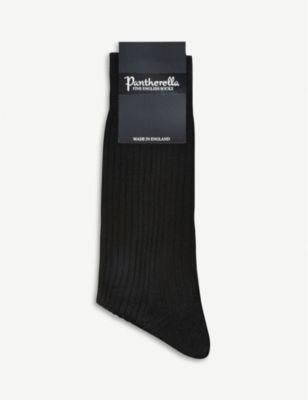 Short ribbed silk socks by PANTHERELLA