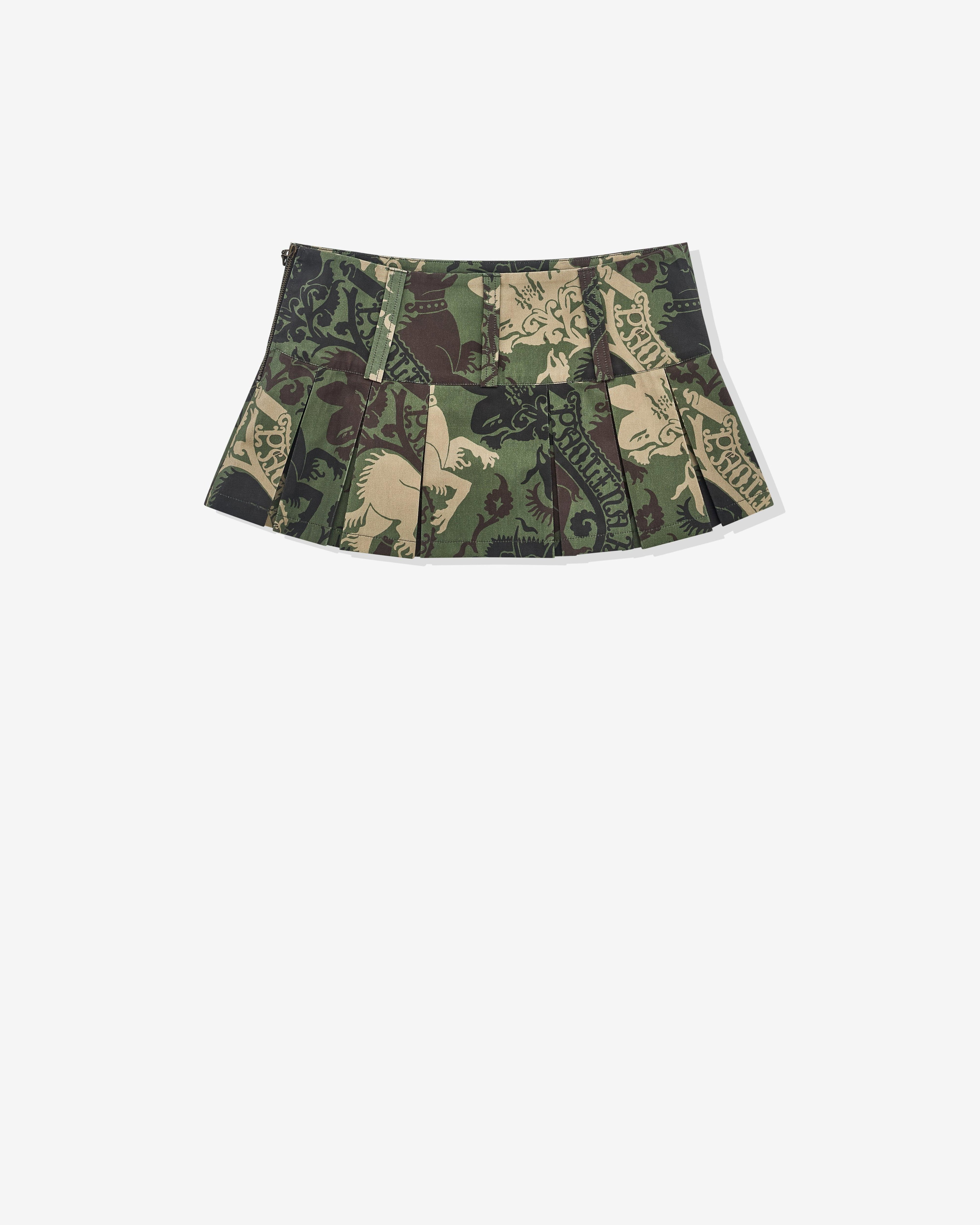 Paolina Russo - Women’s Camo Mini Skirt - (Khaki) by PAOLINA RUSSO