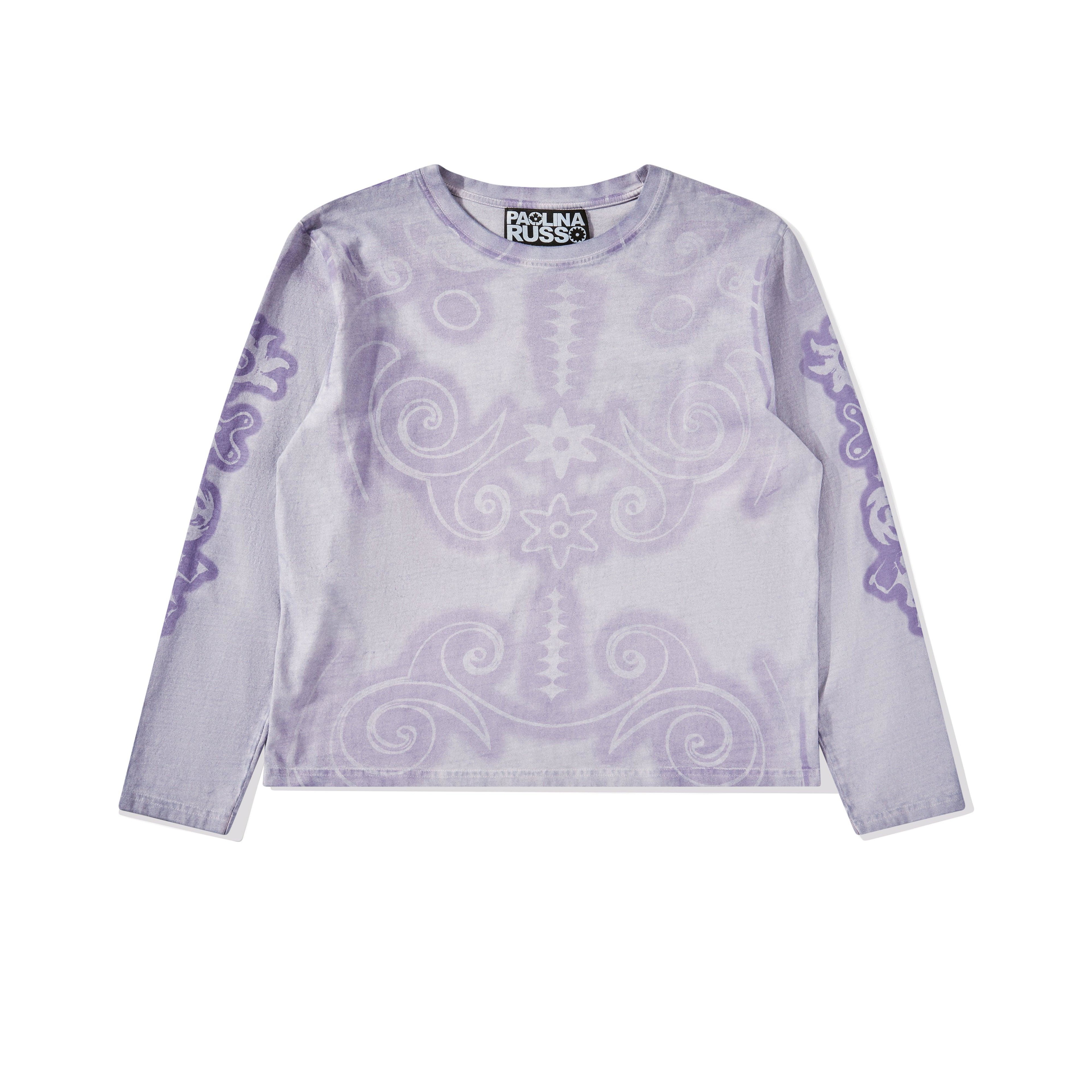 Paolina Russo - Women’s Cotton Long Sleeve Top - (Lilac) by PAOLINA RUSSO