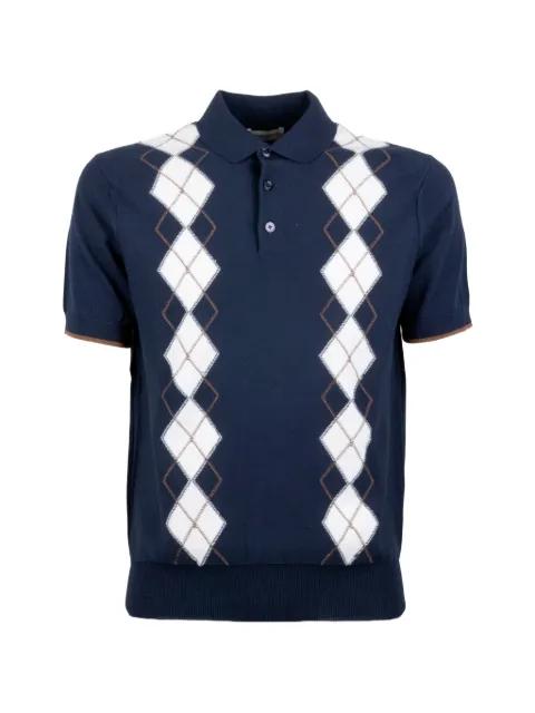 argyle-pattern short-sleeves polo shirt by PAOLO PECORA