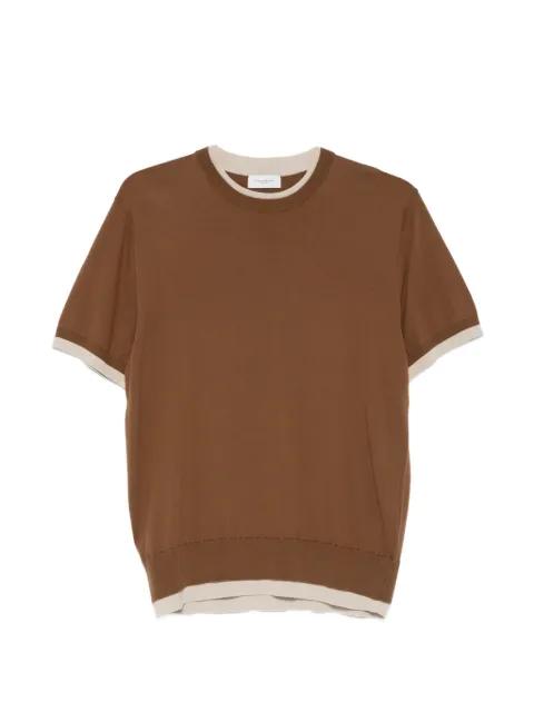 contrast-trim T-shirt by PAOLO PECORA