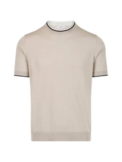 contrast-trim short-sleeve sweater by PAOLO PECORA