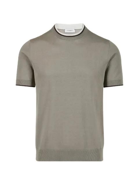 contrast-trim short-sleeve sweater by PAOLO PECORA