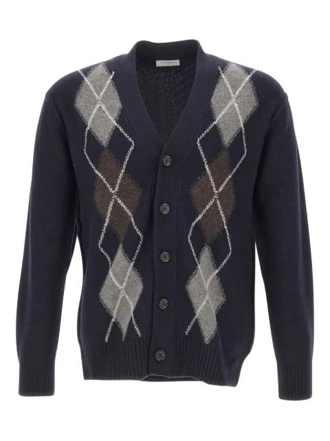 geometric-pattern wool cardigan by PAOLO PECORA