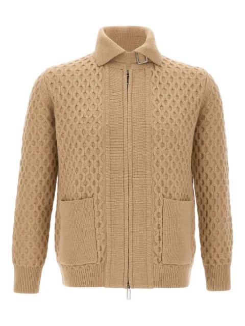 honeycomb-pattern zip-up cardigan by PAOLO PECORA