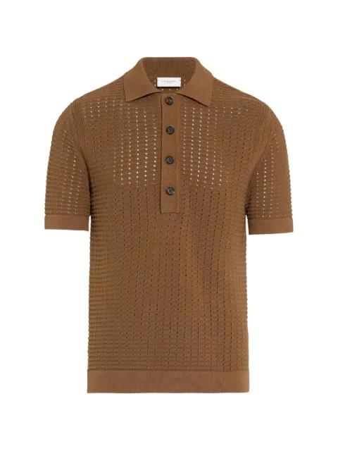 perforated-knit polo shirt by PAOLO PECORA
