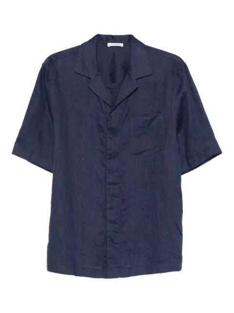 revere-collar linen shirt by PAOLO PECORA