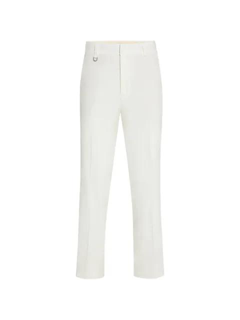 stretch-linen loose-fit chino trousers by PAOLO PECORA