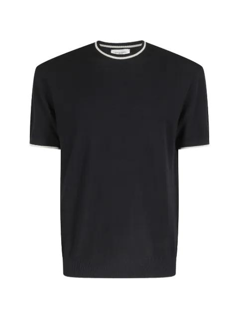 stripe-trim short-sleeve top by PAOLO PECORA