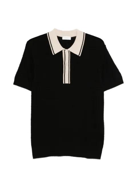 striped-collar knitted polo shirt by PAOLO PECORA