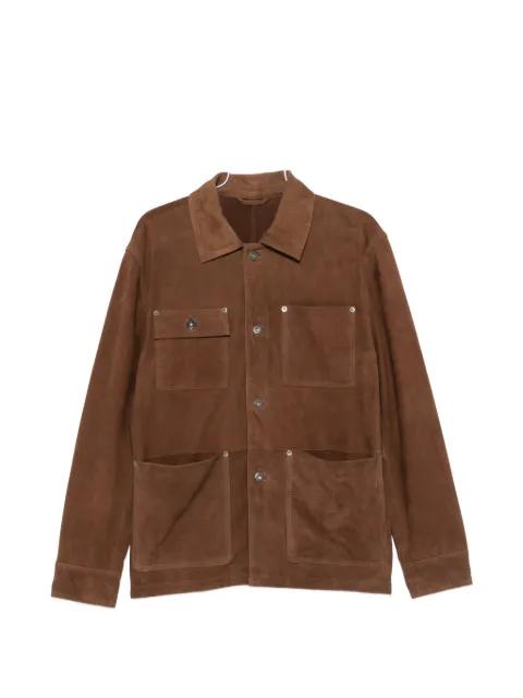 suede multi-pocket coat by PAOLO PECORA