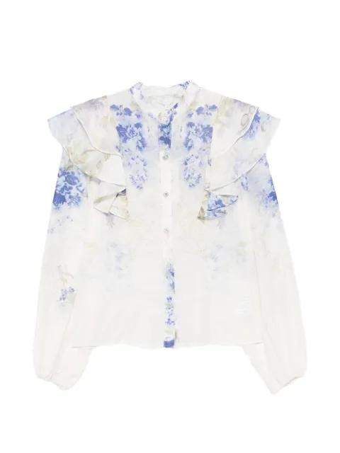 floral print ruffled shirt by PAPER LACE
