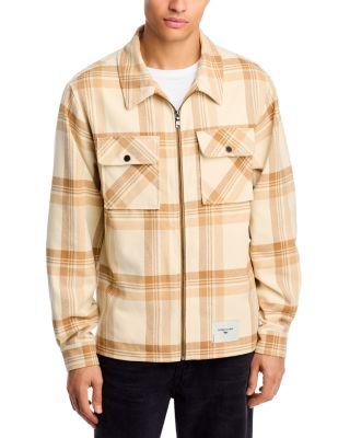 Printed Zip Front Shirt Jacket by PAPER PLANES