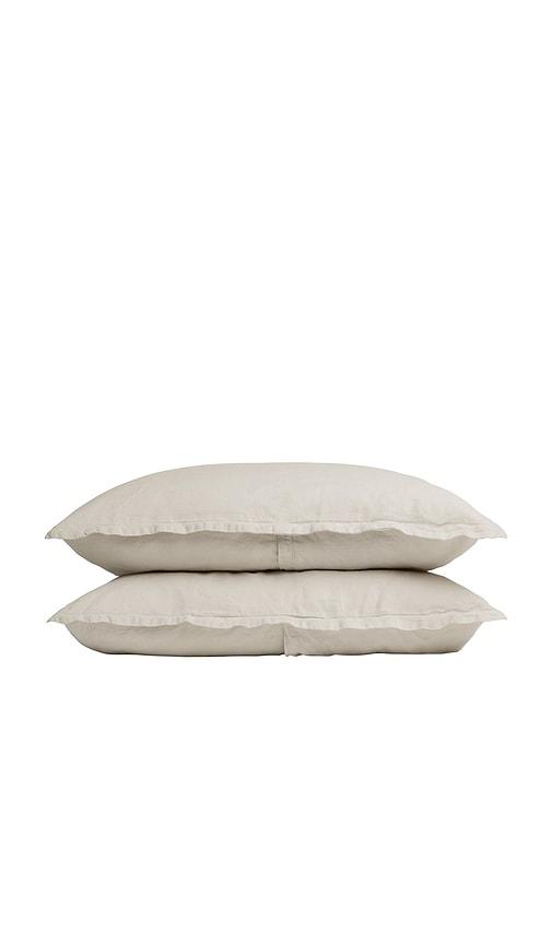Parachute Linen Sham Set in Beige by PARACHUTE