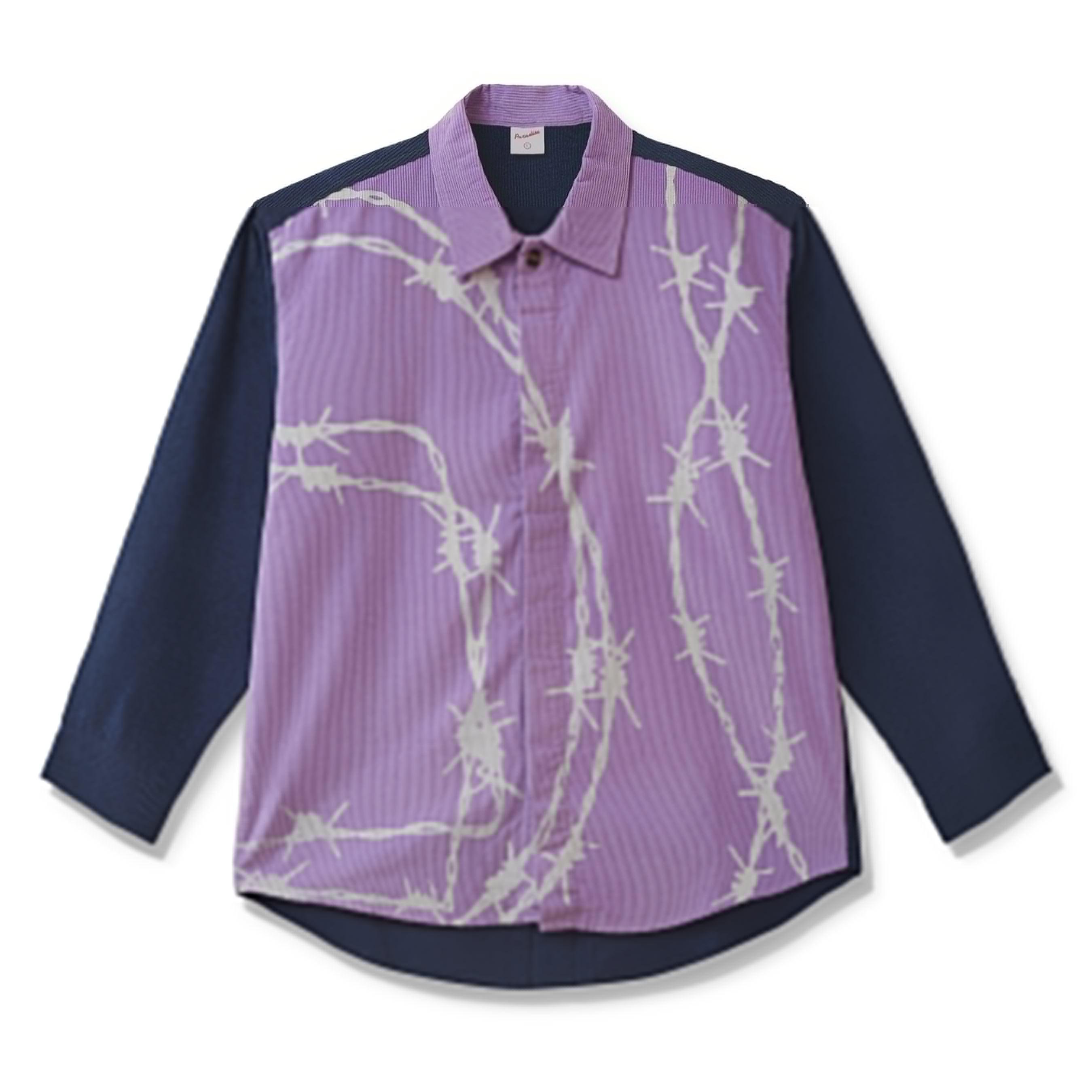 PARADISE YOUTH CLUB - Long Sleeve Wire Shirt - (Lavender /Navy) by PARADISE YOUTH CLUB