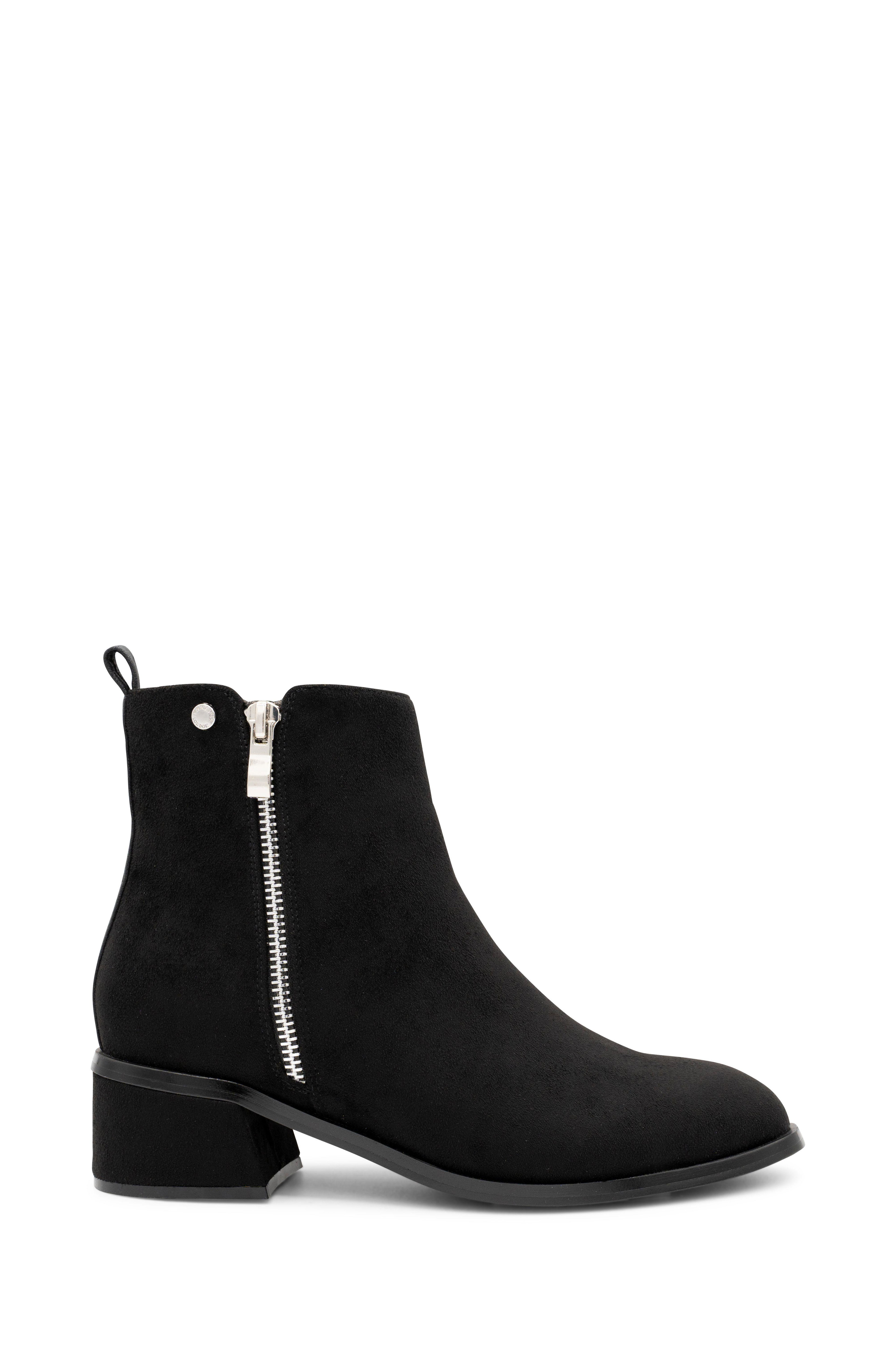 Ainsley' Micro Suede Mid Block Ankle Boot by PARADOX LONDON