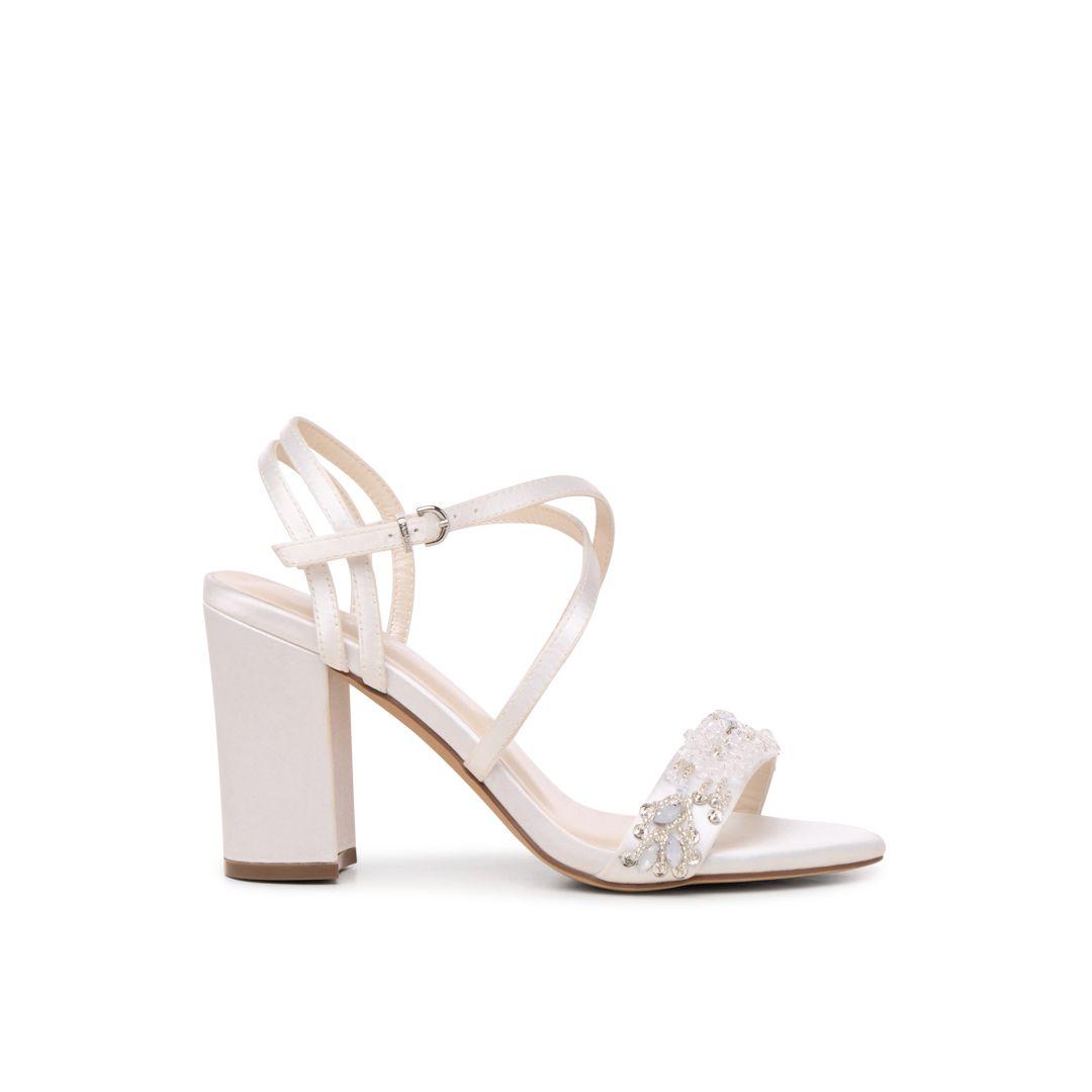 Atelier' Block Heel Cross Strap Wedding Sandals by PARADOX LONDON