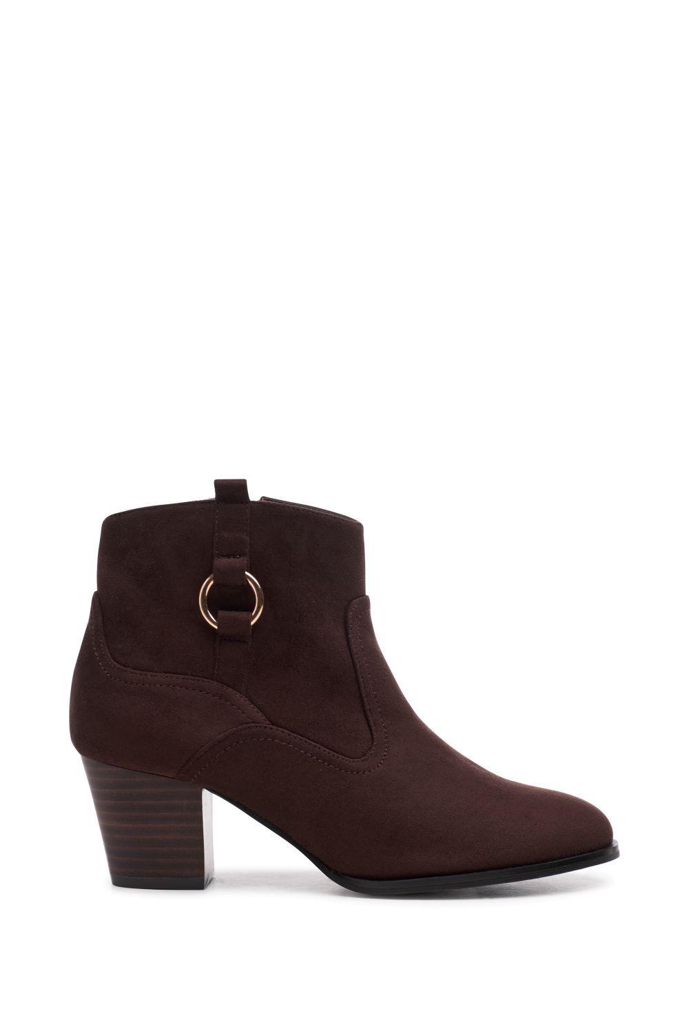 'Bexley' Micro Suede Mid Block Heel Ankle Boot by PARADOX LONDON