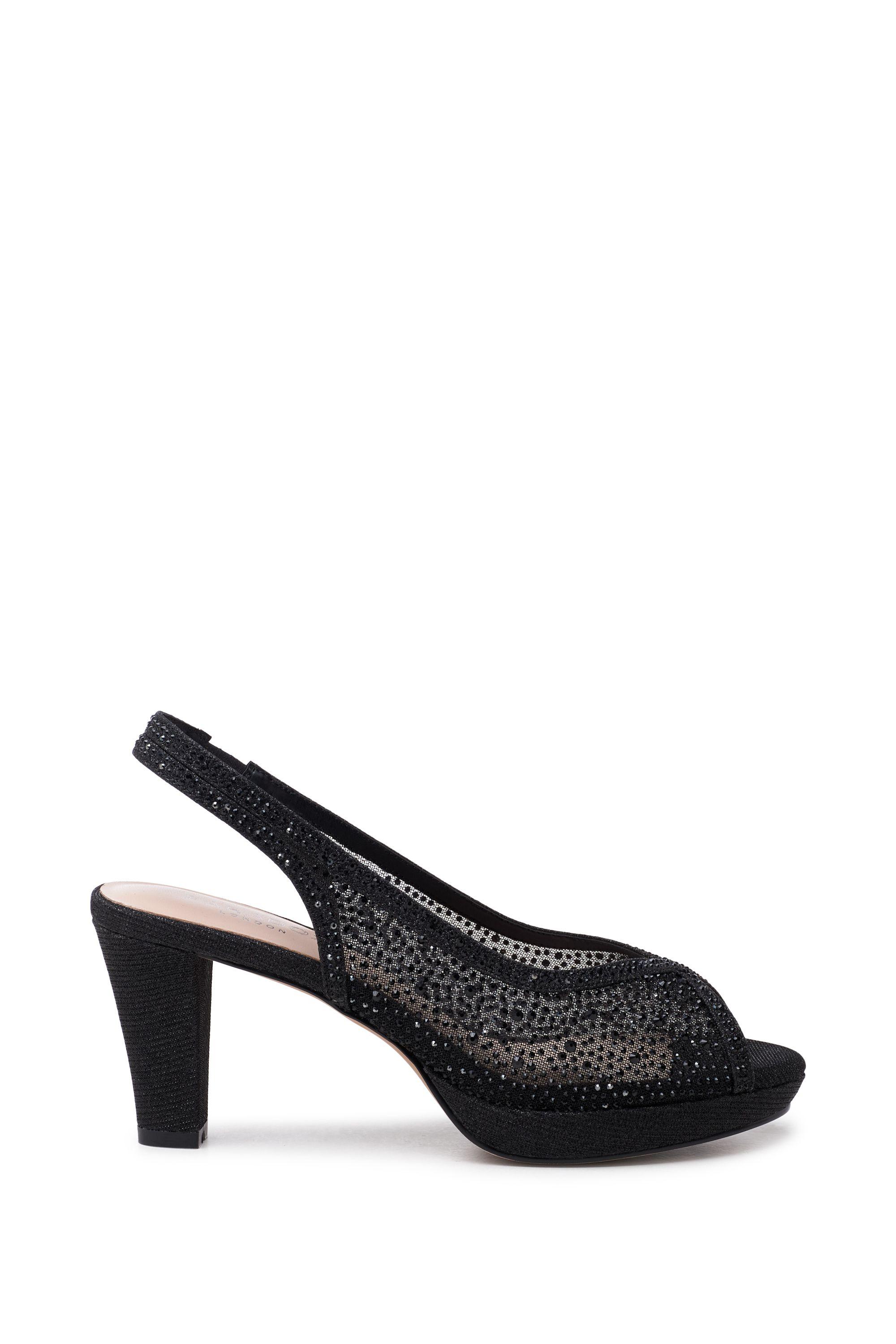 Black 'Luminara' Platform Heeled Sandal by PARADOX LONDON