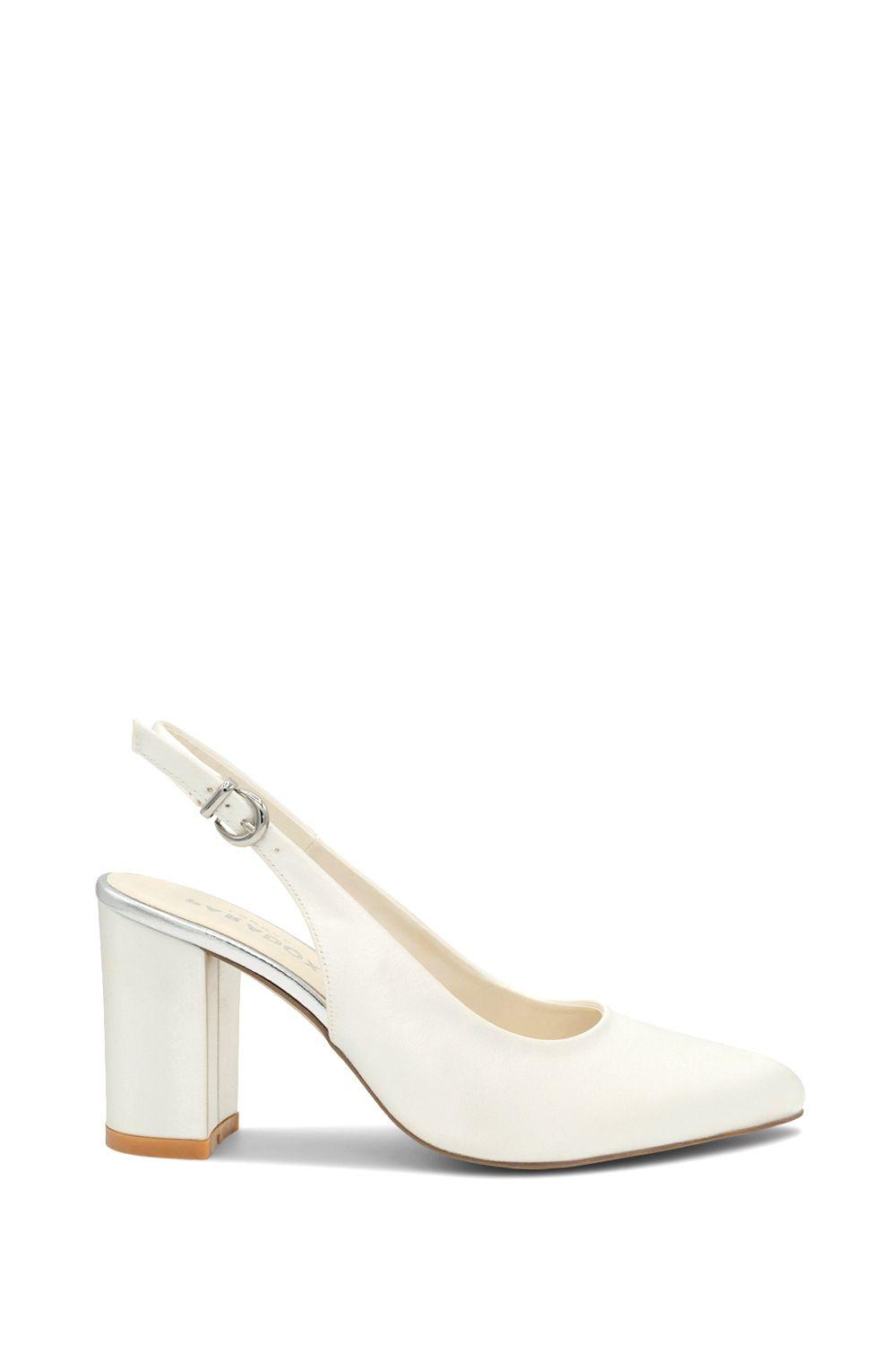 Dyebale Satin 'Alston' High Block Heel SlingBack by PARADOX LONDON