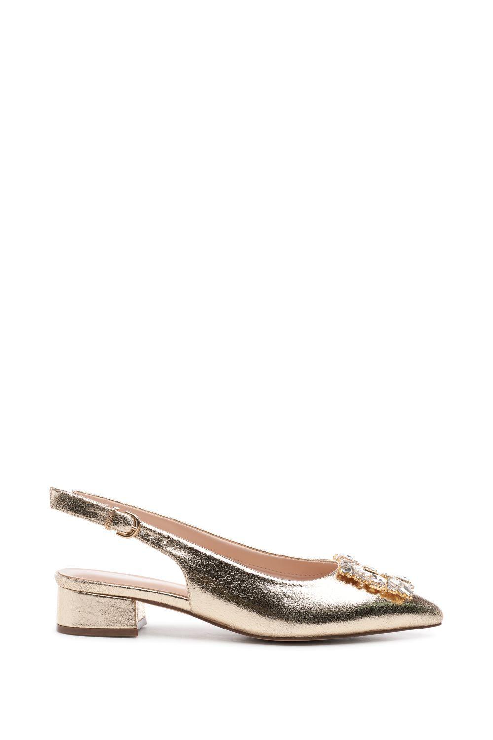 'Fortune' Wide Fit Low Heel SlingBacks by PARADOX LONDON