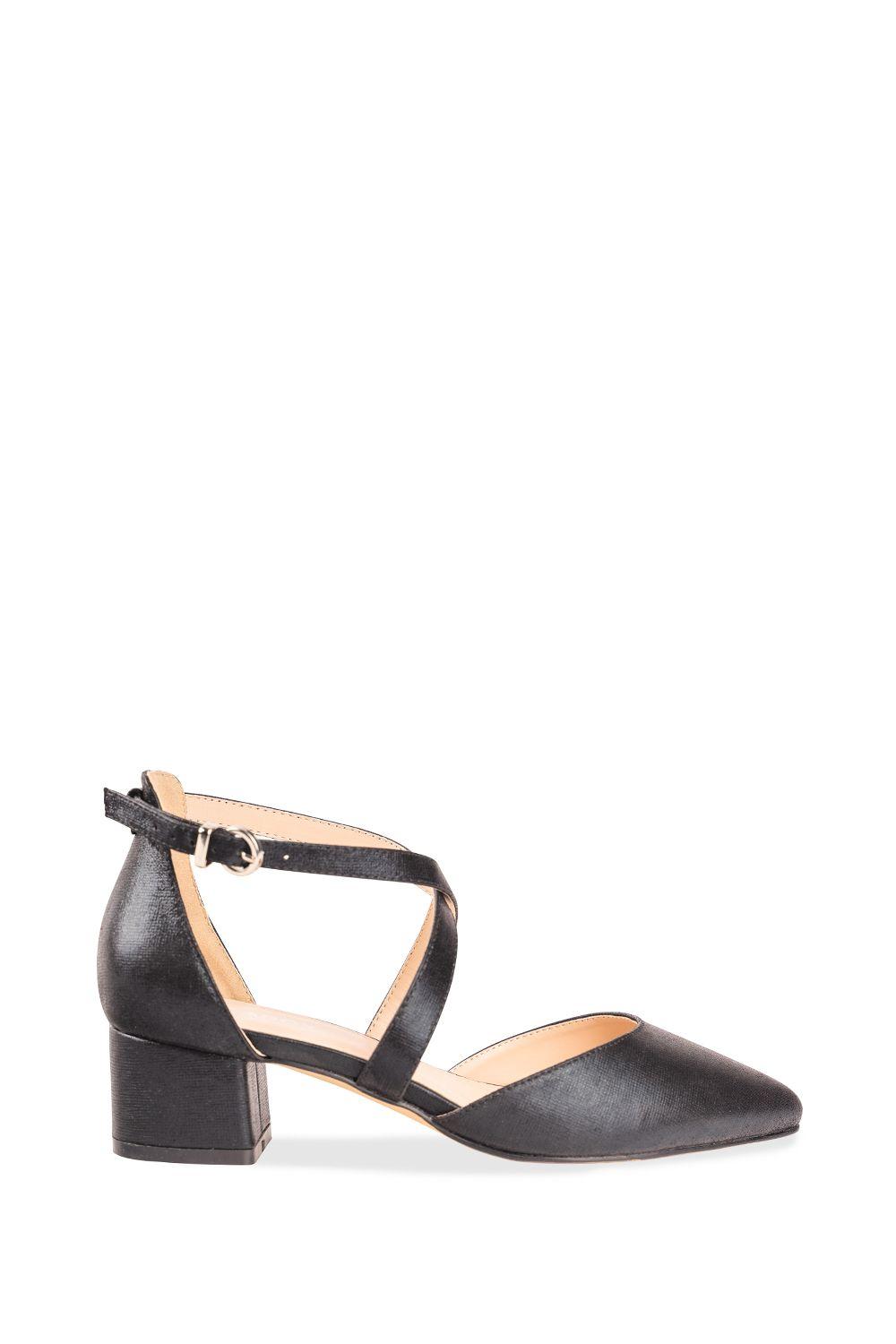 'Fran'  Wide Fit Low Block Heel Court Shoe by PARADOX LONDON
