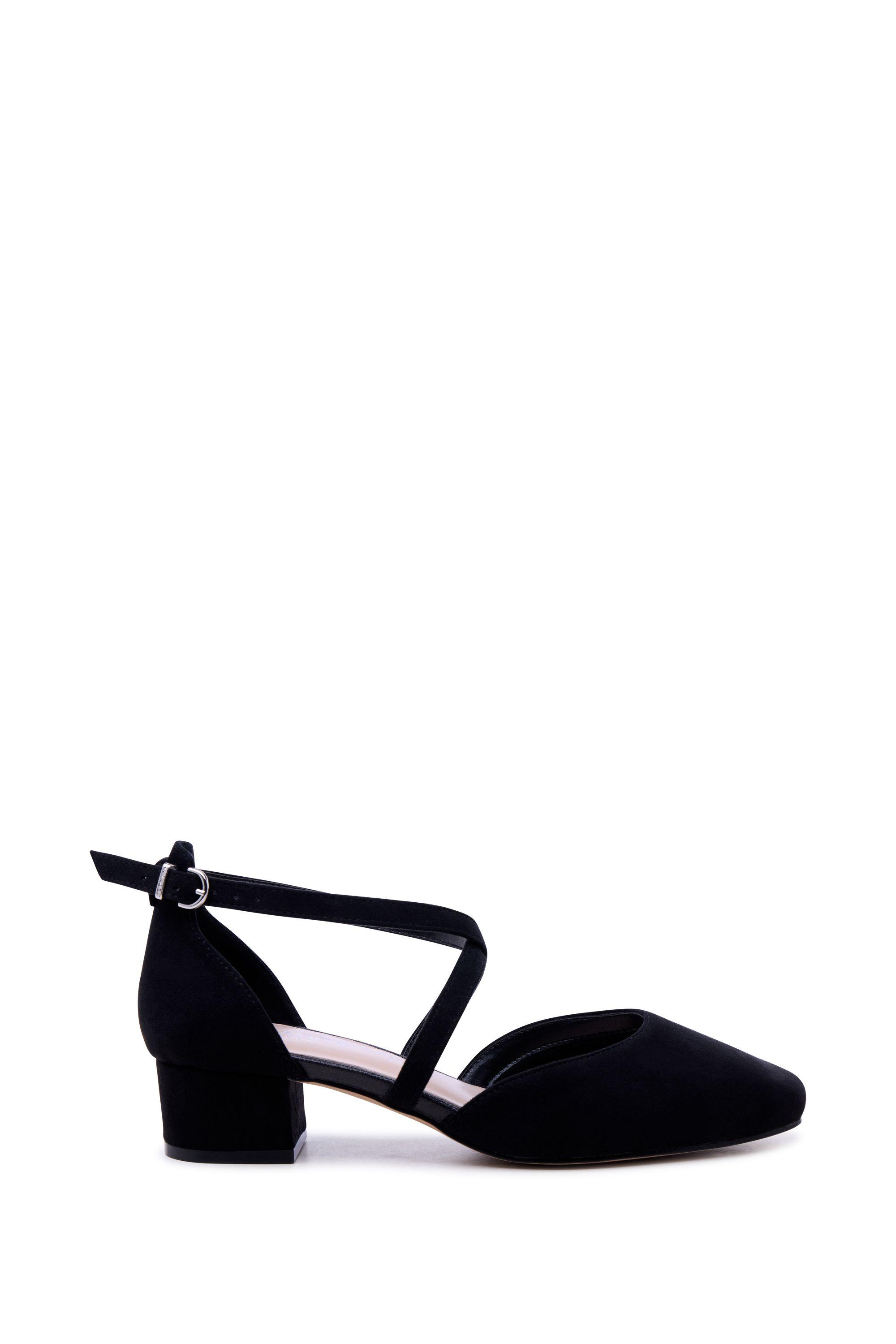 Gemma' Wide Fit Cross Front Low Heel Shoes by PARADOX LONDON